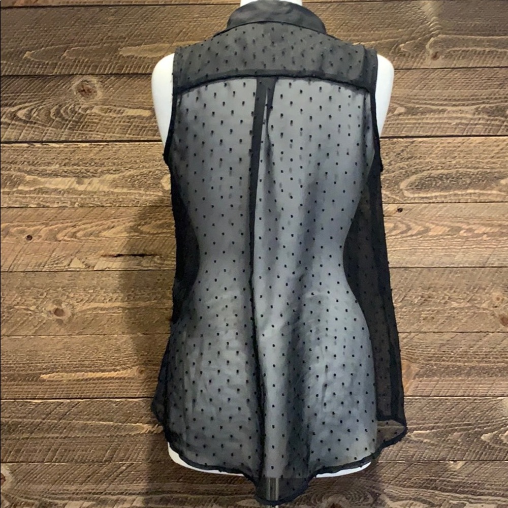 Black Sheer Sleeveless Top - Picture 2 of 3